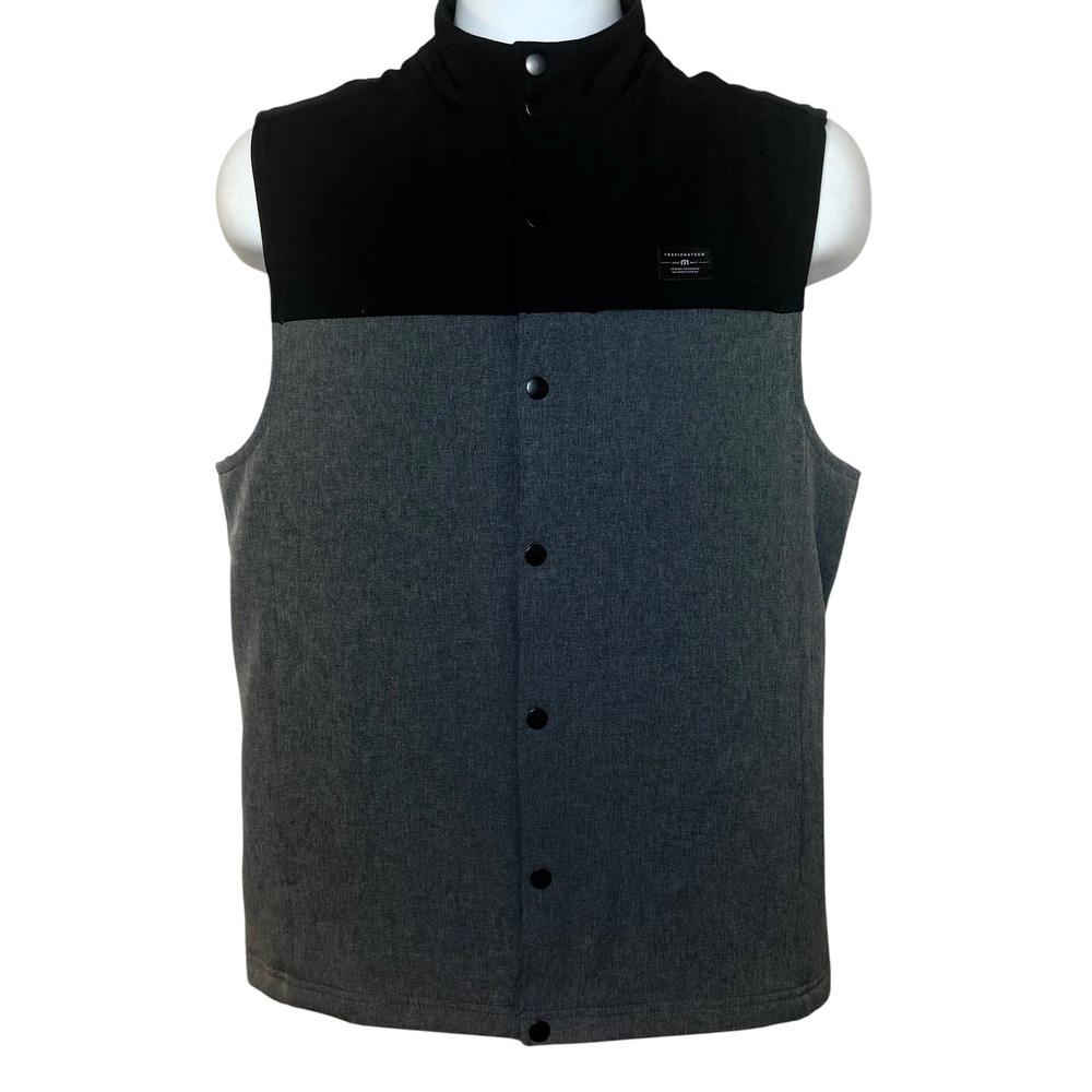 Travis Mathew Mens Small Navigational Report Golf Vest Snap Button Front